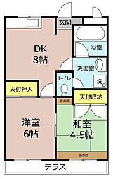 ハイツしらかわ 2DKの間取図画像