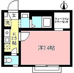 ミレニアム20 1Kの間取図画像