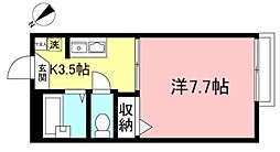 パークヒル 2階1Kの間取り