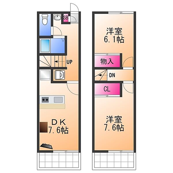 レオパレス光ＧＡＲＤＥＮ ｜大阪府阪南市貝掛(賃貸アパート2DK・3階・49.68㎡)の写真 その2