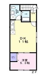 ルミエス菊名 2階1DKの間取り