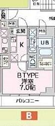 リエカ溝の口 1Kの間取図画像
