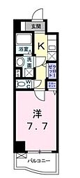 プラシード 2階1Kの間取り