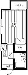 エミネントハイツ 2階ワンルームの間取り
