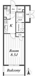 LEGALAND塚口 1Kの間取図画像