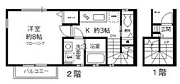 グリーンコート等々力 1Kの間取図画像