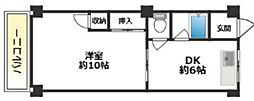 大辰マンション 1DKの間取図画像