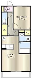 エスポア 1LDKの間取図画像