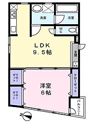 カーサデルピーノ 3階1LDKの間取り
