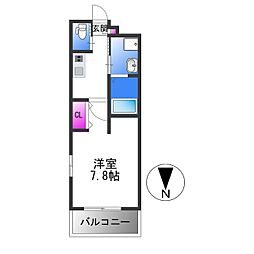 エヌエムキャトフヴァンドゥーズ 1Kの間取図画像