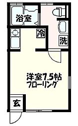 グラスヤマグチ 1Kの間取図画像