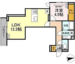 D Paina Shimosakunobe I 1LDKの間取図画像