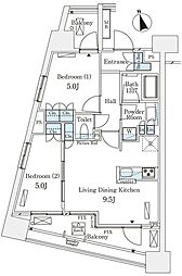 パークナードフィット南青山Vista 2LDKの間取図画像