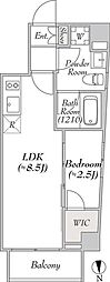 MYRIARESIDENCE長原 1LDKの間取図画像