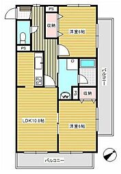 メゾン・リブェール 2SLDKの間取図画像