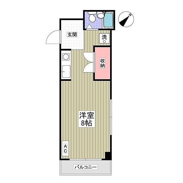 ハーブ西国立 ｜東京都立川市羽衣町２丁目(賃貸マンション1R・2階・17.40㎡)の写真 その2