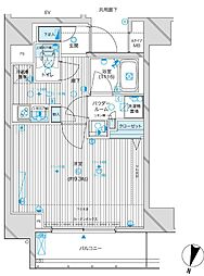 メインステージ九段下 4階1Kの間取り