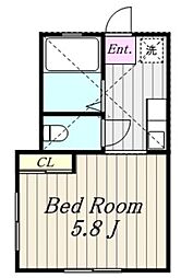 ルーエ渕野辺 1Kの間取図画像