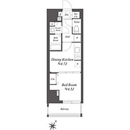 BRANSIESTA北品川 1DKの間取図画像
