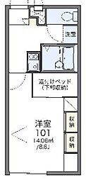レオパレスリベェールSOGA 1Kの間取図画像
