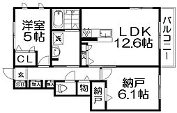 ハイムメゾン クレスト翔 1SLDKの間取図画像