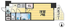 セレニテ神戸ミラクシュッド 1Kの間取図画像