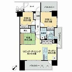 サーパス赤坂マスターズビュー 3LDKの間取図画像