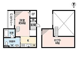 グランヴィア鴻池新田 ワンルームの間取図画像