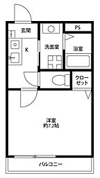 アンプルール フェール 上永谷 3階1Kの間取り