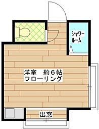 ハイツ石川 2階ワンルームの間取り