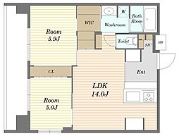 ART RESIDENCE IN MISATO CHUO 8階2LDKの間取り