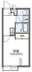 レオパレスメゾンエスエス 2階1Kの間取り