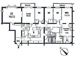 オークヒルス 3階4LDKの間取り