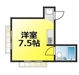 山一荘 ワンルームの間取図画像