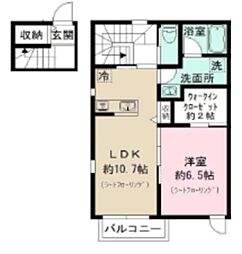 アヴェニール烏山 1LDKの間取図画像