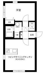 JR中央線 高円寺駅 徒歩8分の賃貸アパート 3階1LDKの間取り