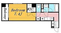 オーク高輪II 3階1Kの間取り