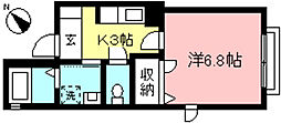 シャテロ 1Kの間取図画像