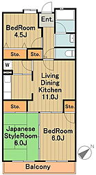 京王相模原線 京王堀之内駅 徒歩5分の賃貸マンション 5階3LDKの間取り