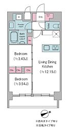 ドゥーエ西馬込2 4階2LDKの間取り