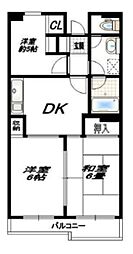 レジデンシャル五洋 3DKの間取図画像