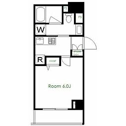 スカイコート木場ガーデン 3階1Kの間取り