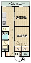 JR山手線 田町駅 徒歩10分の賃貸マンション 9階2Kの間取り