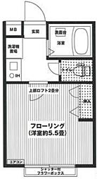 恵比寿ガーデンヴィラA 1Kの間取図画像