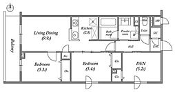 プライムガーデン若木 1階2SLDKの間取り
