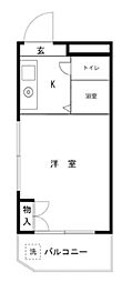 メゾン・ド・カシュネ ワンルームの間取図画像