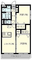 アバンツァートコルソ吉川美南 2LDKの間取図画像