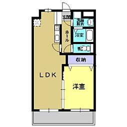 パークサイド染河 6階1LDKの間取り