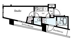 アーバイル文京本駒込 7階1Kの間取り