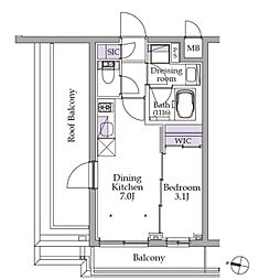 イプセ初台 4階1DKの間取り